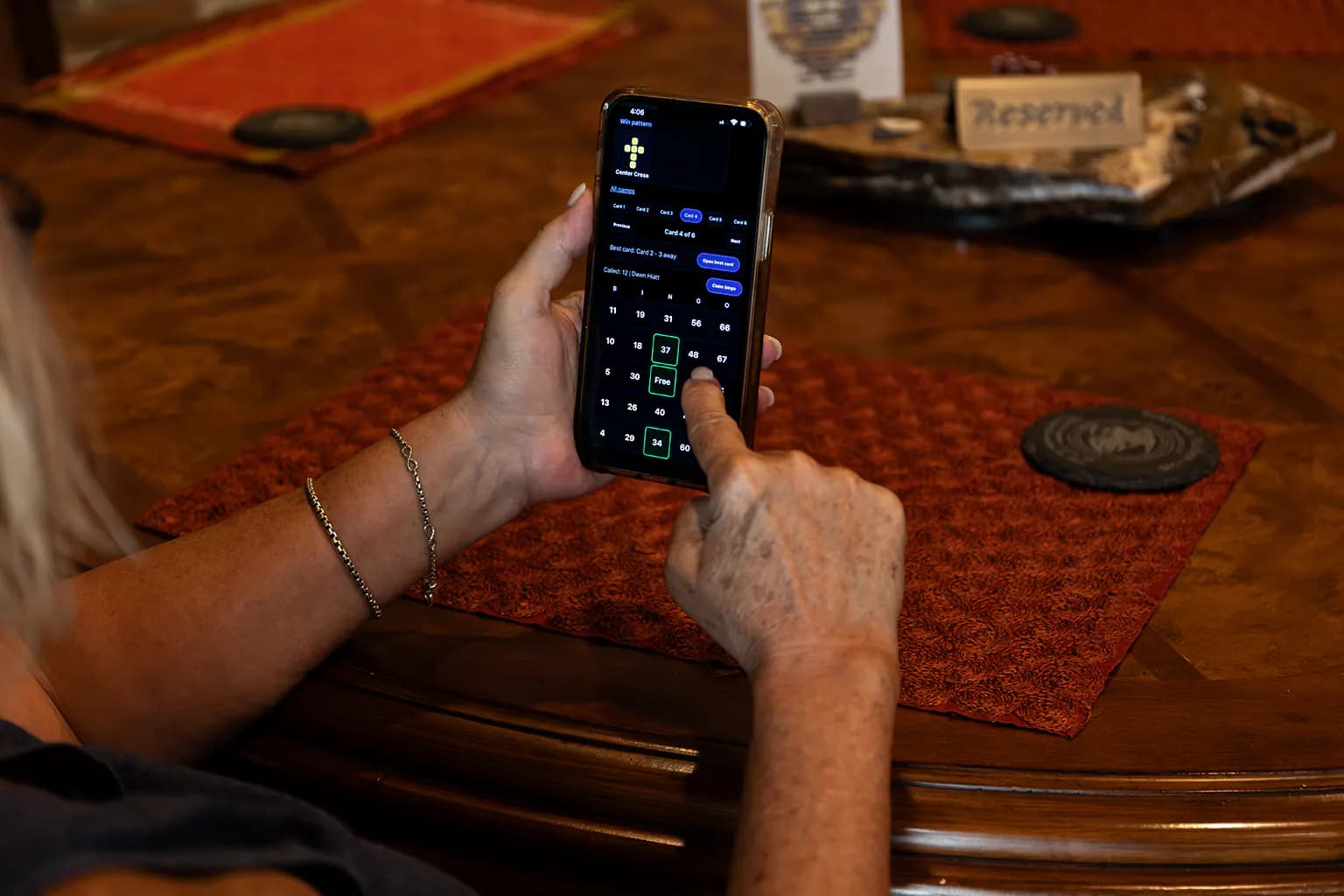 Bingo player card experience on a phone