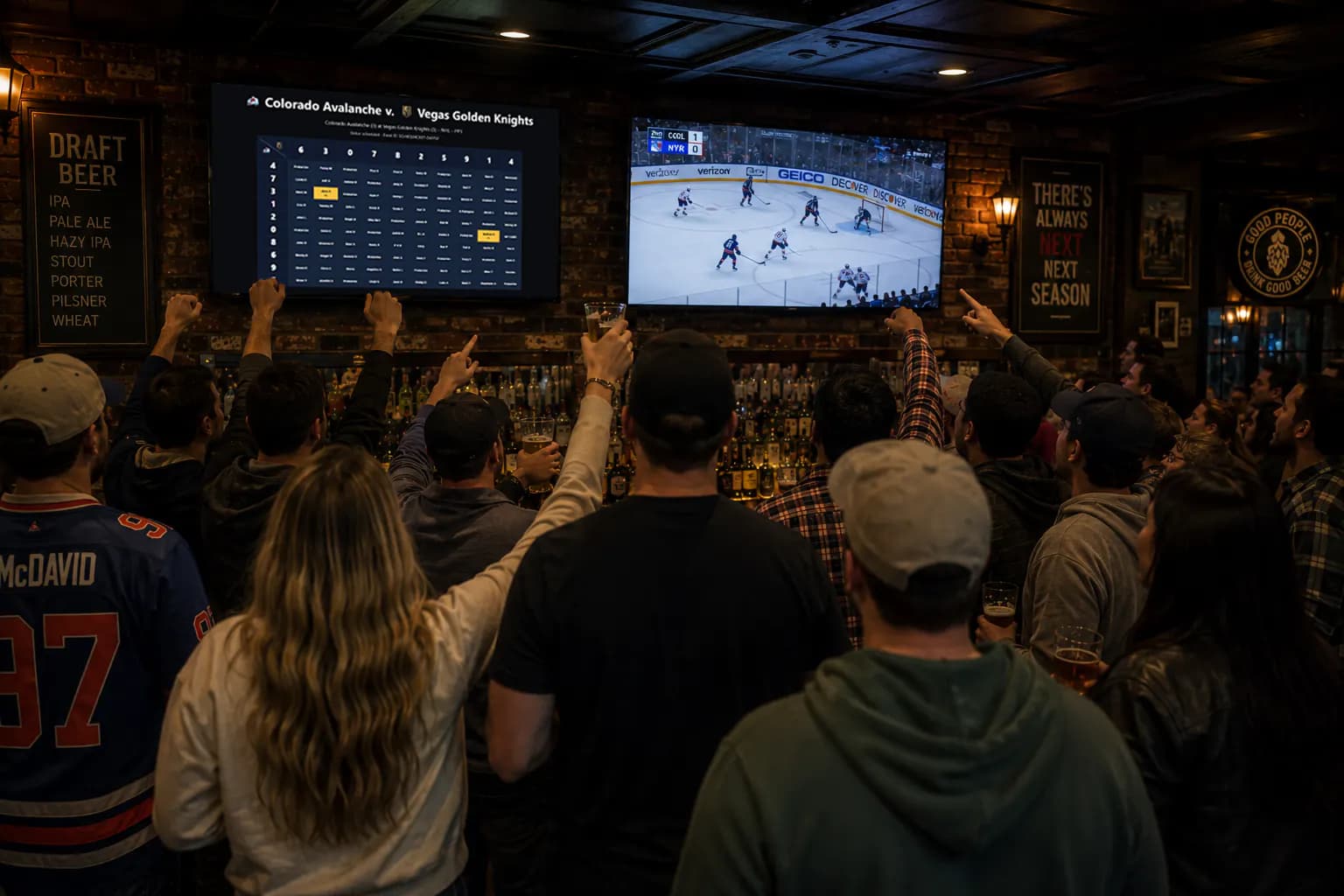 Squares wall display showing the venue TV game board